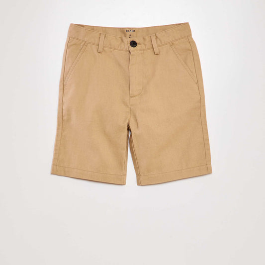 Straight-leg chino Bermuda shorts BEIGE