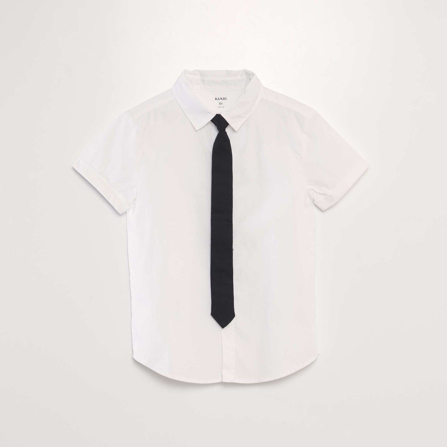 Cotton shirt + tie set - 2-piece set WHITE