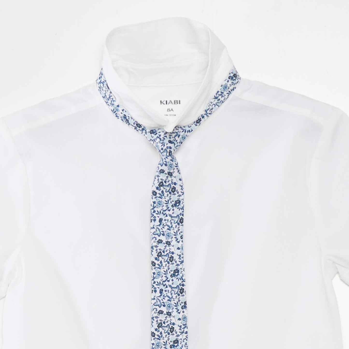 Cotton shirt + tie set - 2-piece set WHITE