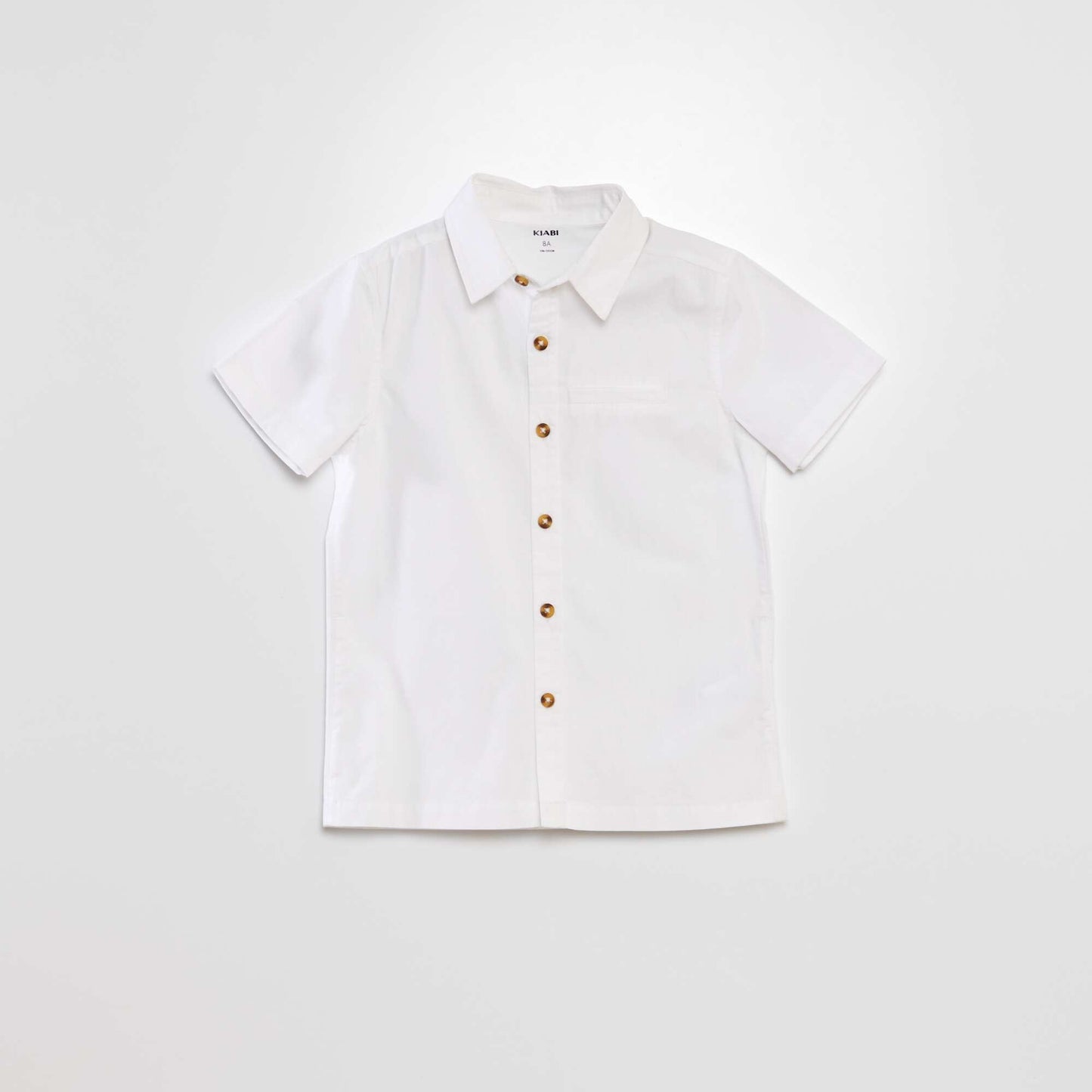 Short-sleeved plain shirt white