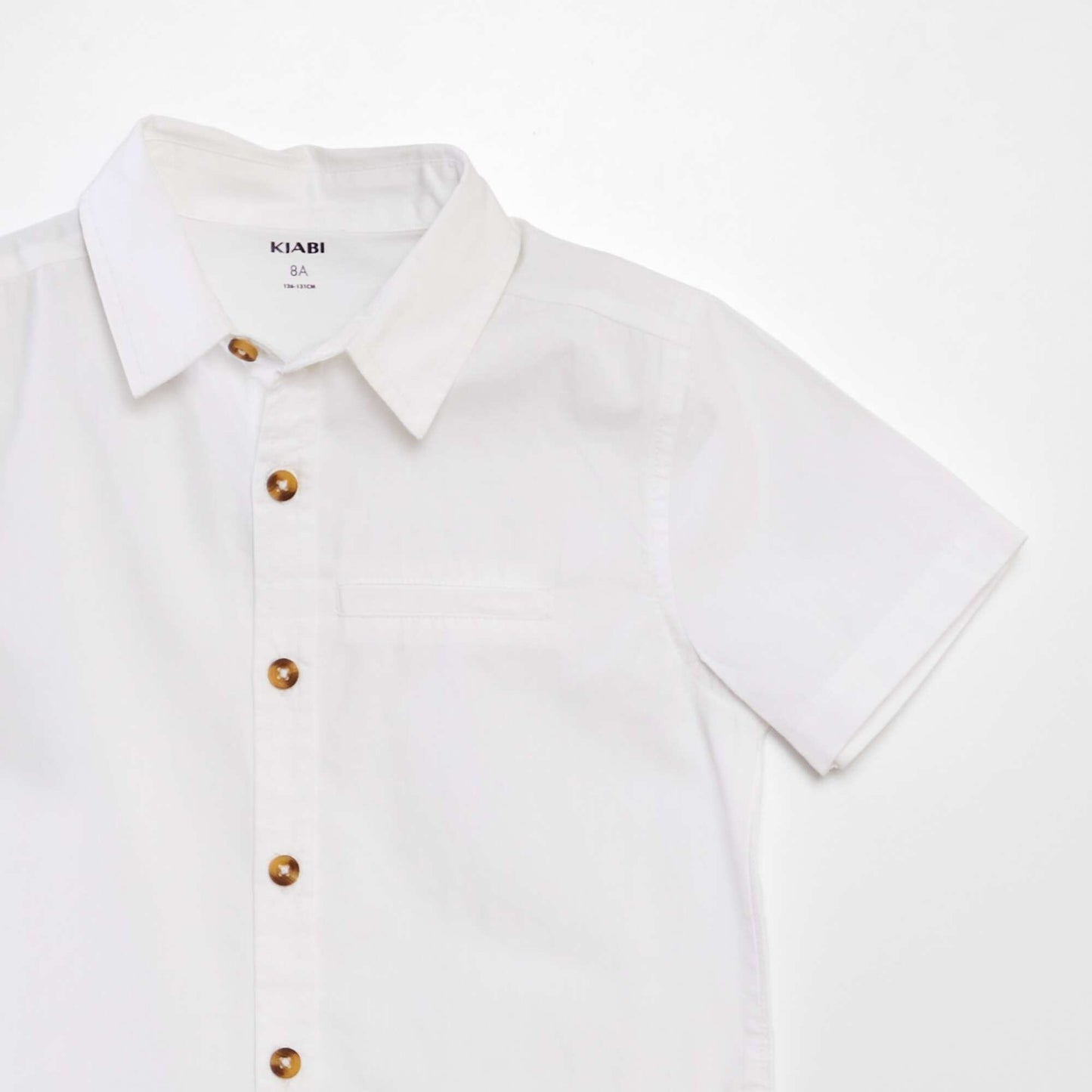 Short-sleeved plain shirt white