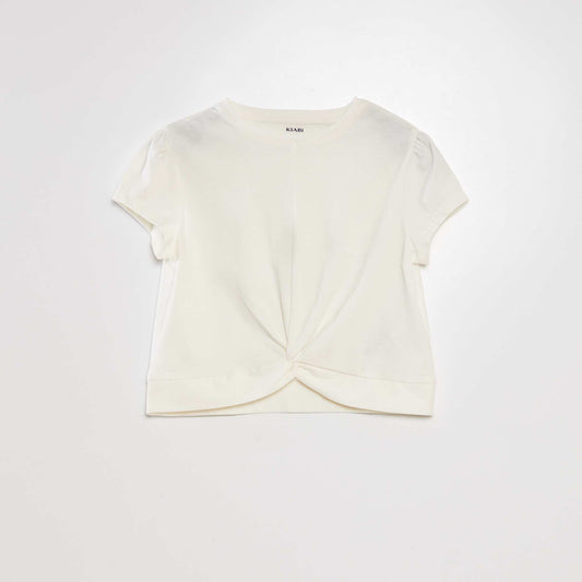 T-shirt with knotted front WHITE