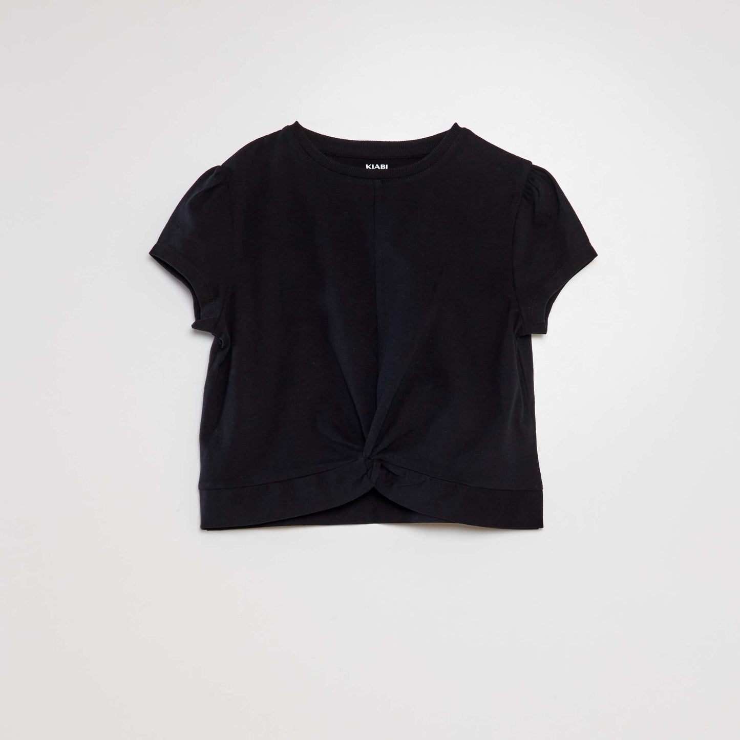 T-shirt with knotted front BLACK