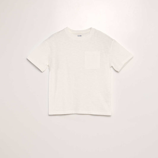 Loose-fit T-shirt with round neckline WHITE