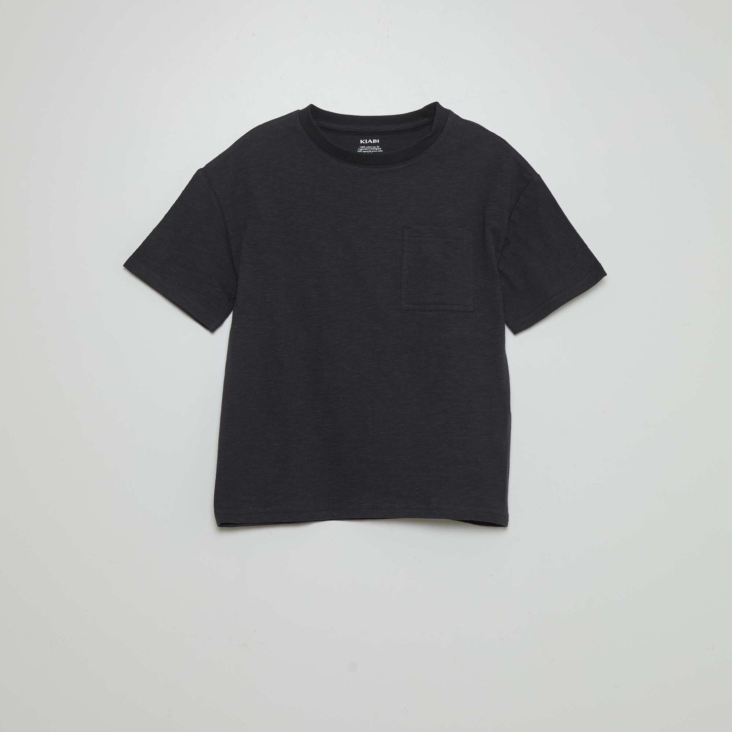 Loose-fit T-shirt with round neckline BLACK