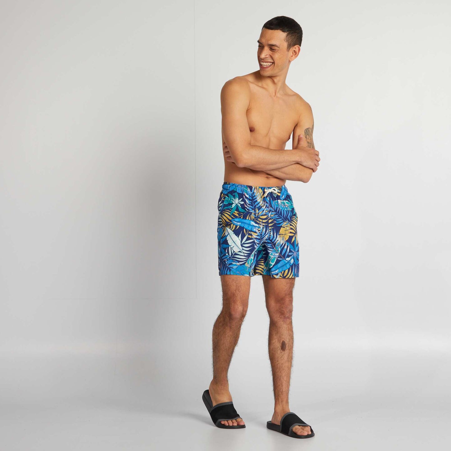 Printed swim shorts BLUE