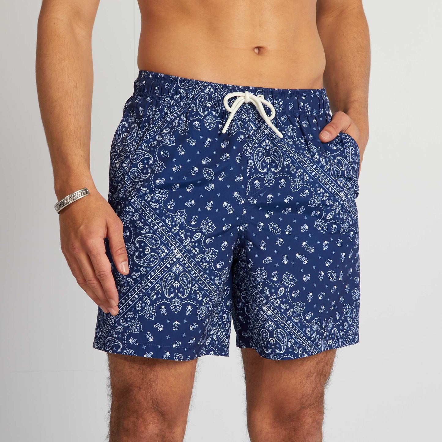 Printed swim shorts BLUE