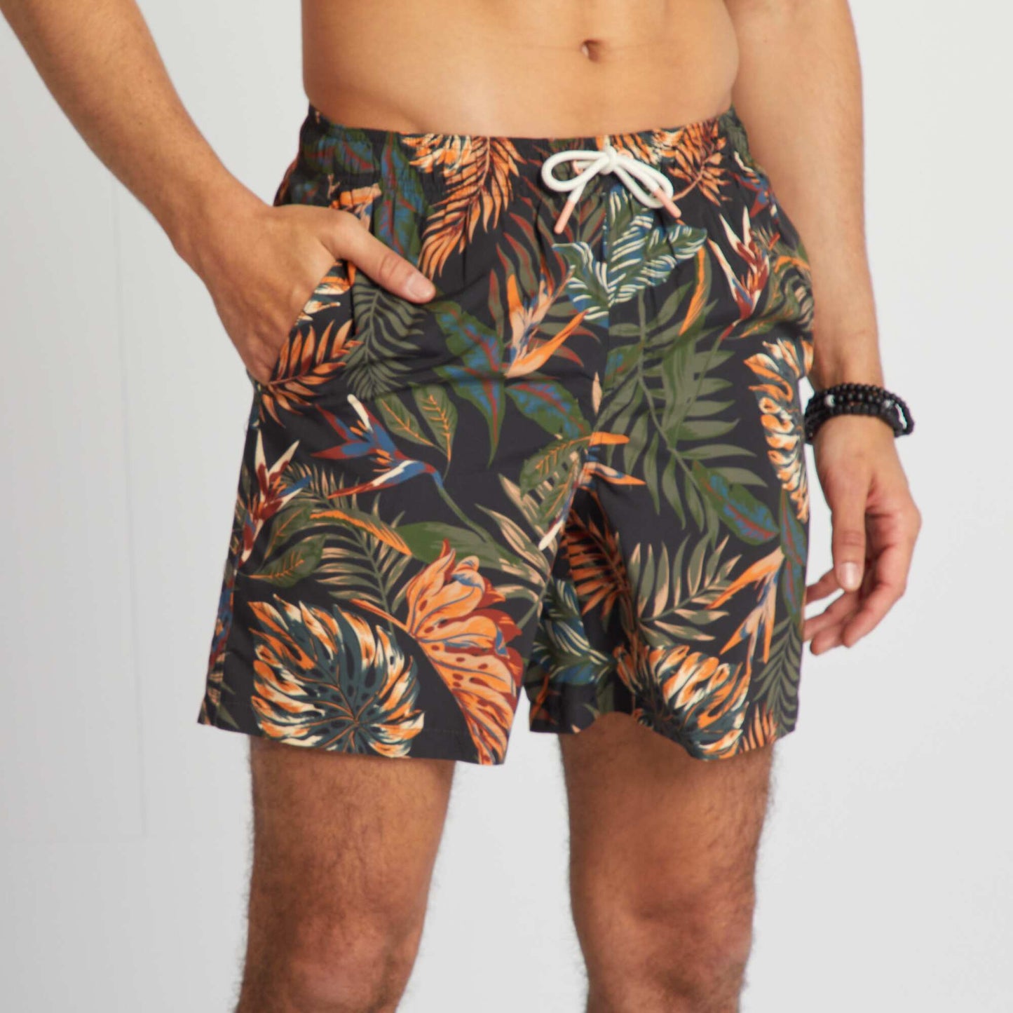 Printed swim shorts GREY