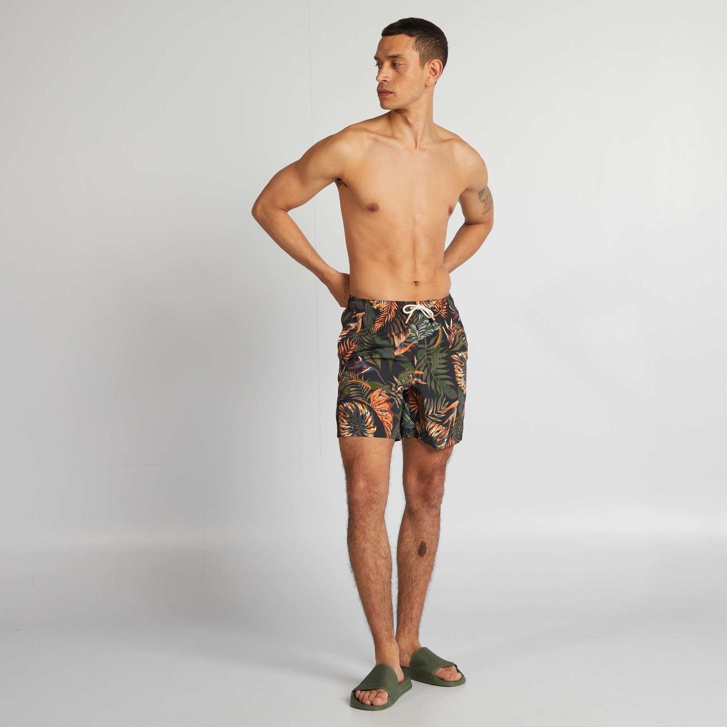 Printed swim shorts GREY