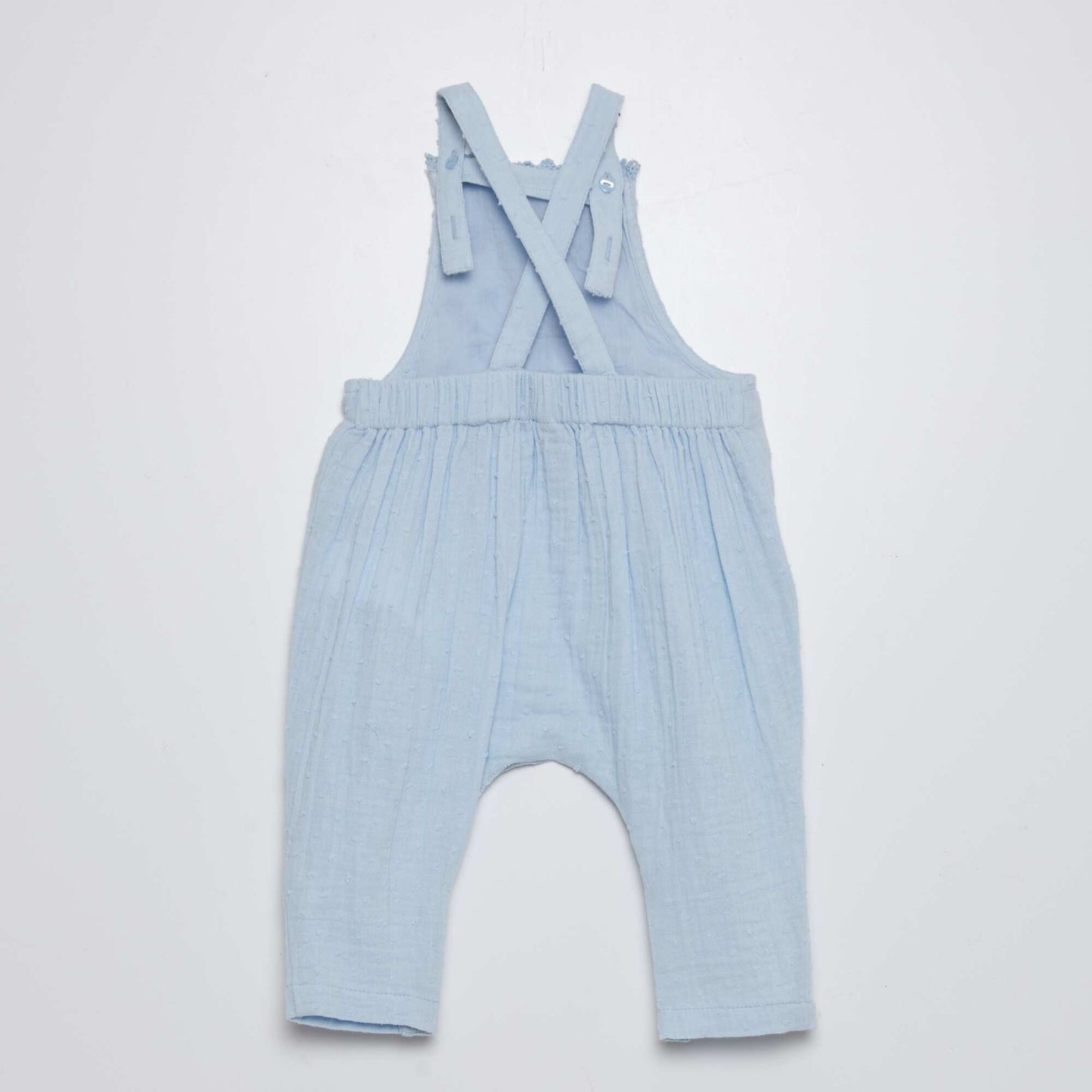 Cotton gauze dungarees BLUE