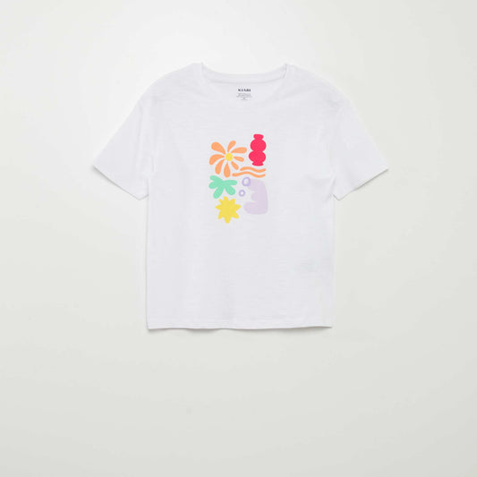 Printed jersey T-shirt WHITE