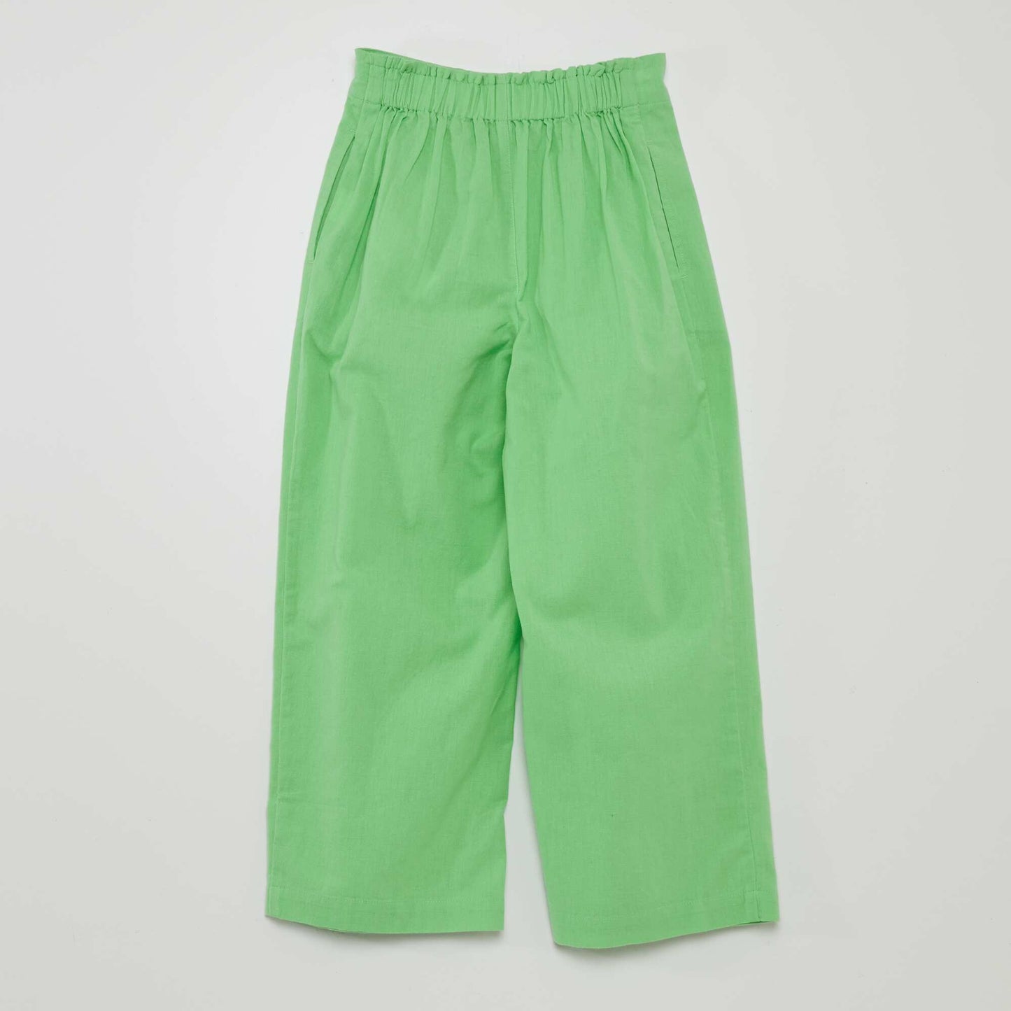 Wide-leg plain trousers GREEN