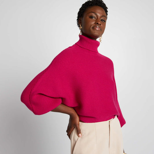 Knit batwing jumper RED