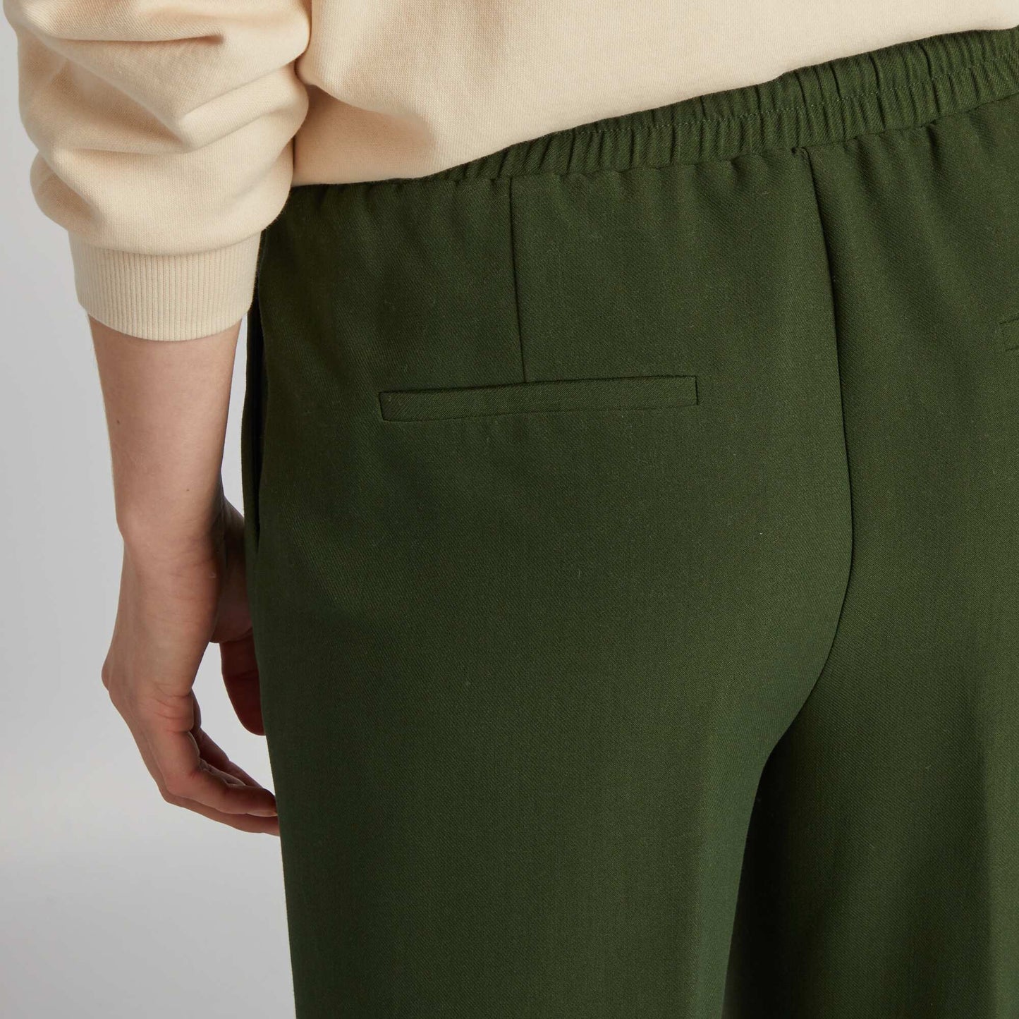 Straight-leg trousers with ties GREEN