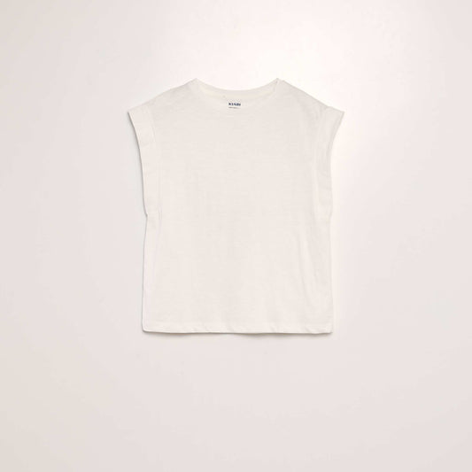 Jersey T-shirt with ultra-short sleeves WHITE