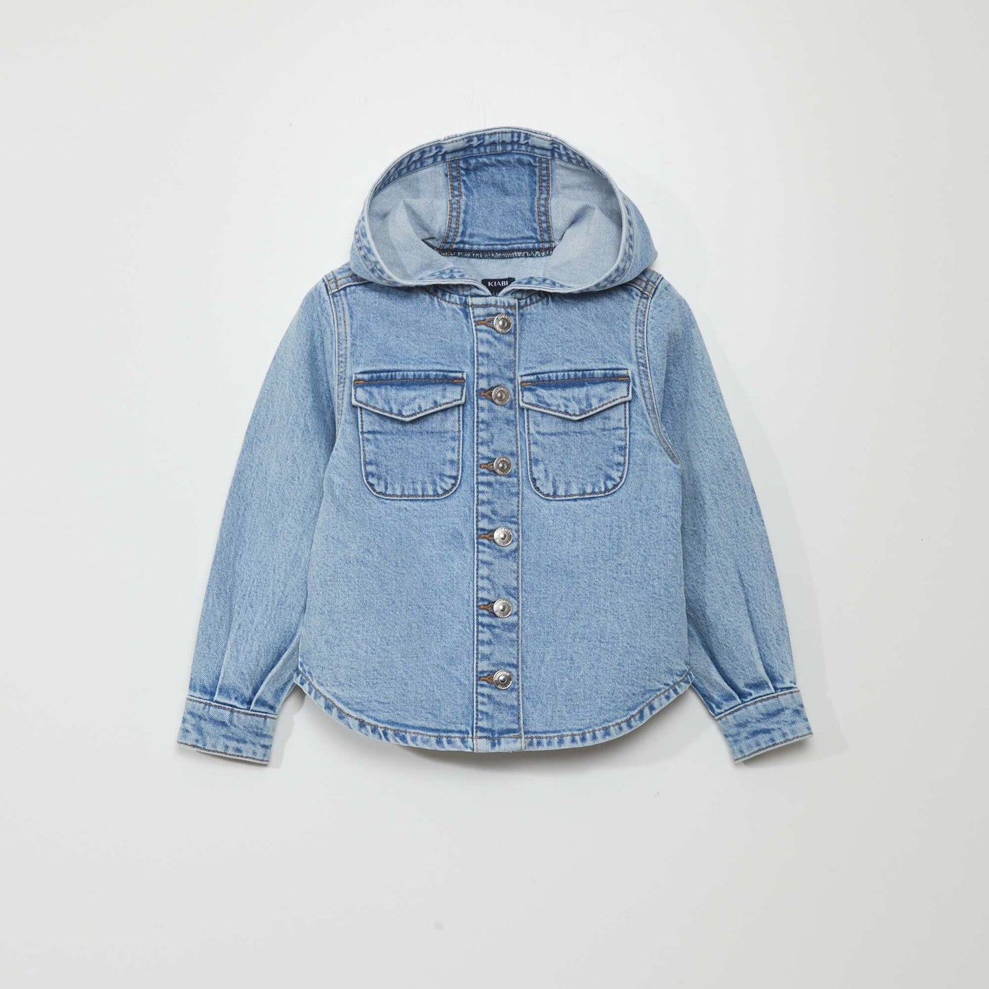 Hooded denim jacket BLUE