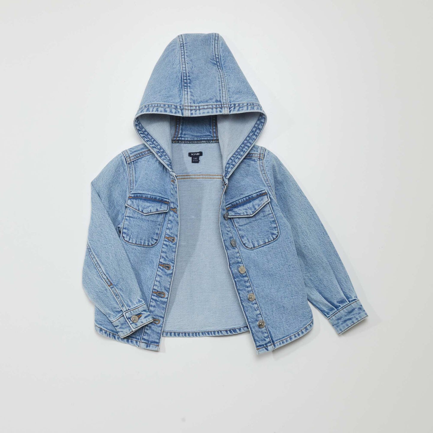 Hooded denim jacket BLUE