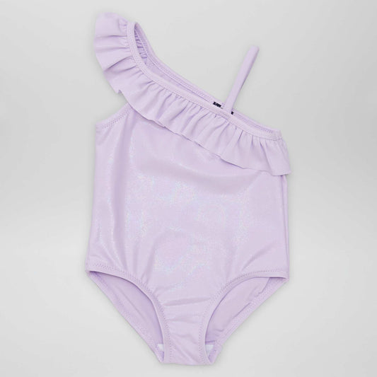 Asymmetric mermaid-effect swimsuit - One-piece PURPLE