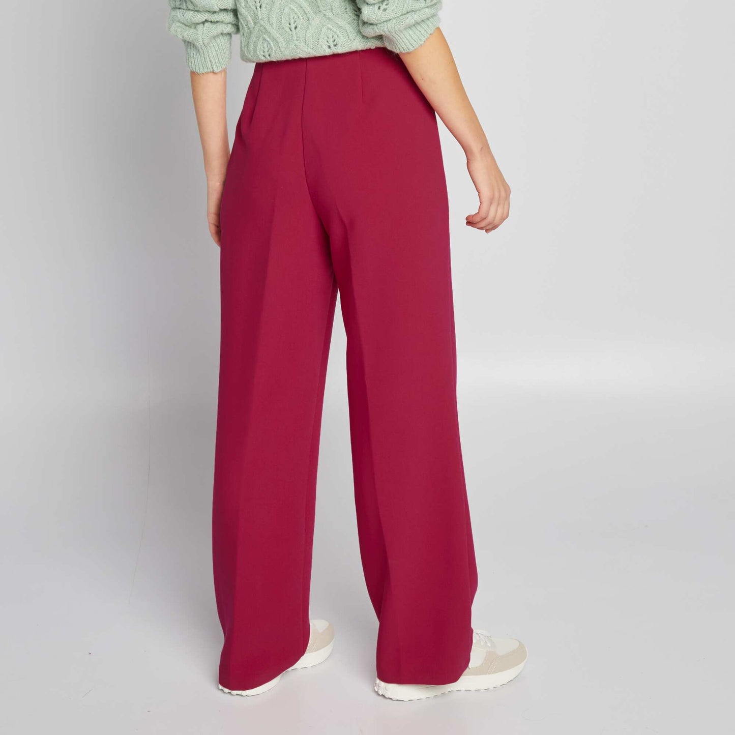 Straight-leg trousers with 2 patch pockets RED