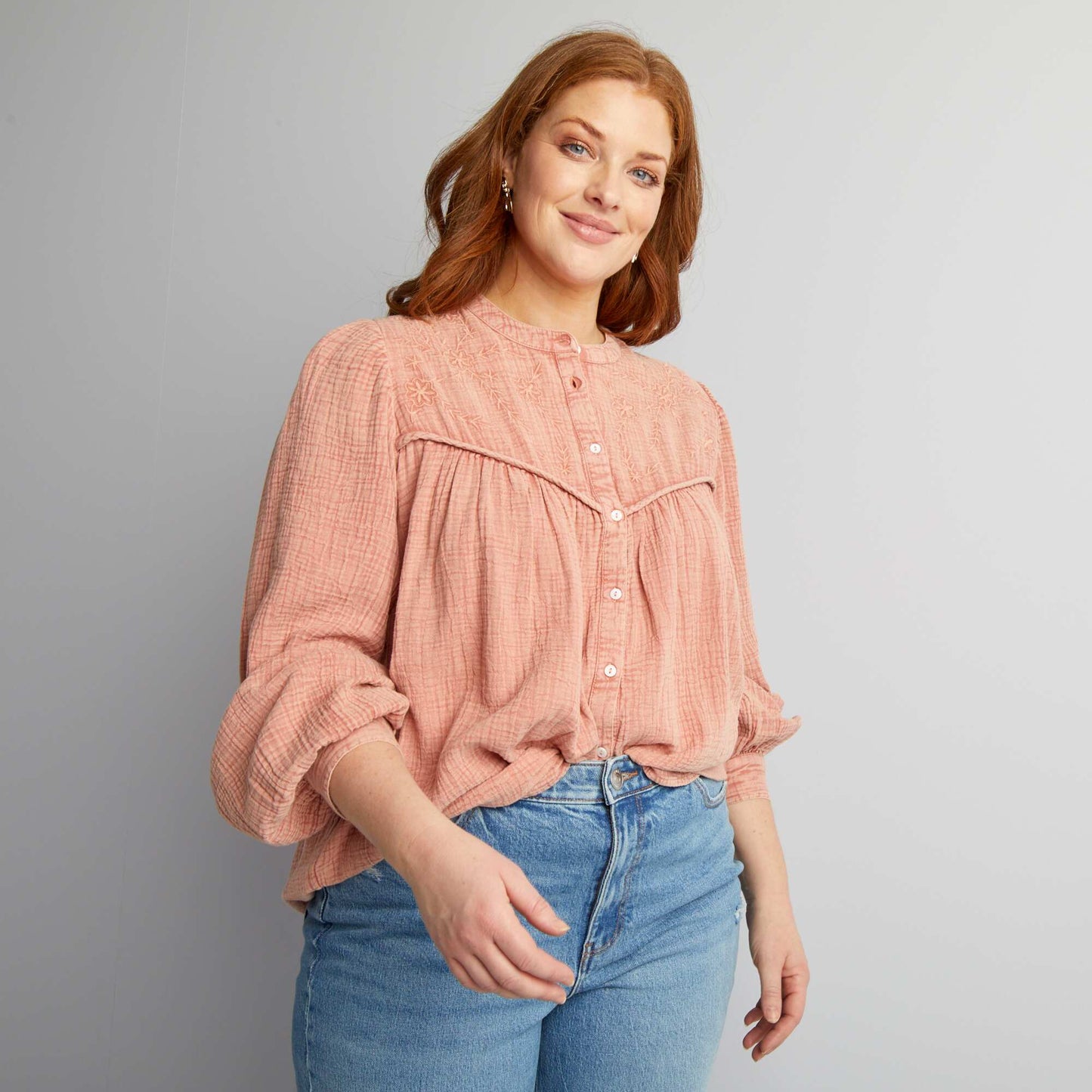 Cotton gauze blouse PINK