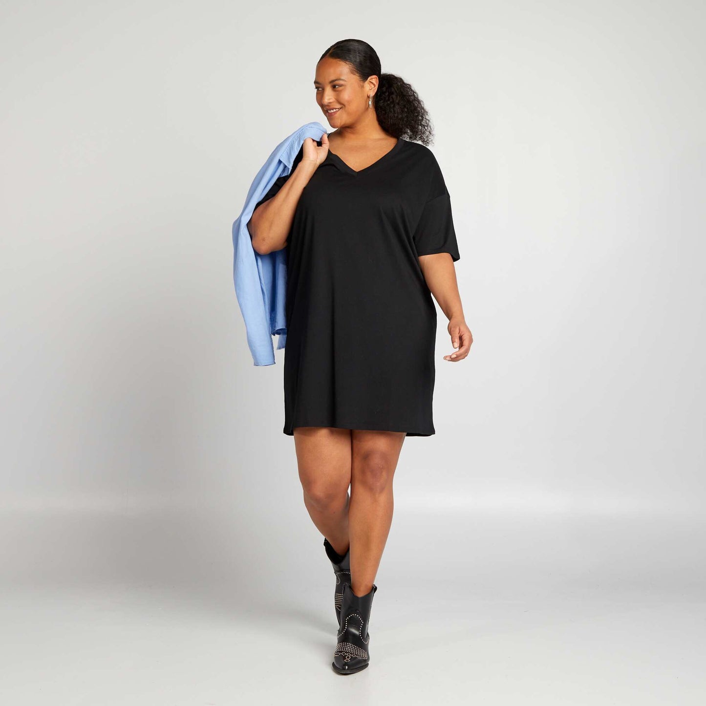 Loose T-shirt dress black