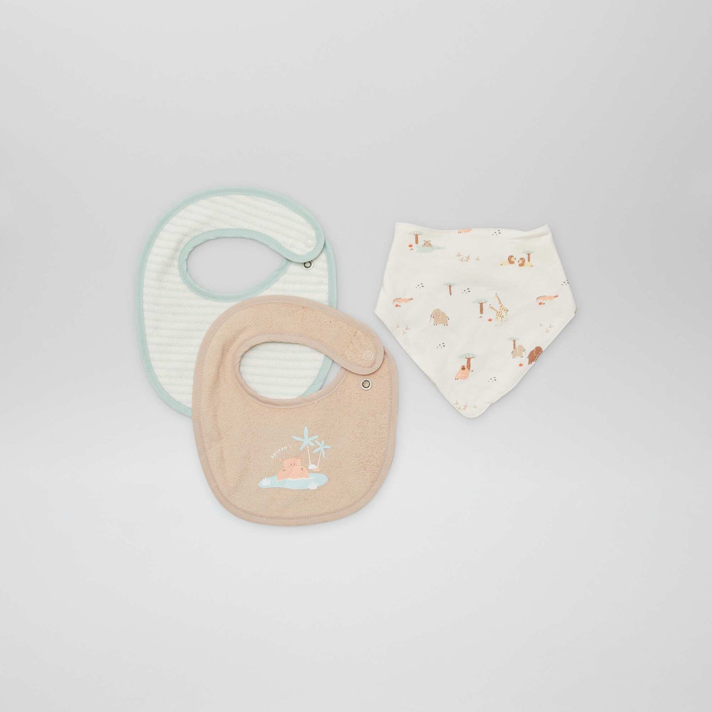 Pack of 3 bibs BEIGE