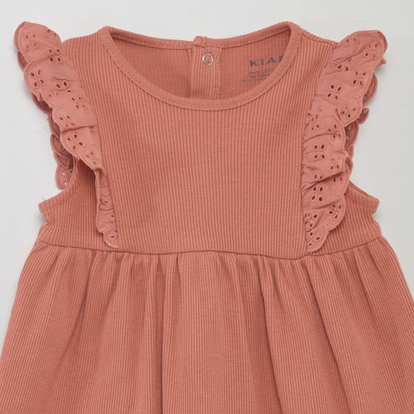 Ribbed knit ruffled dress PINK