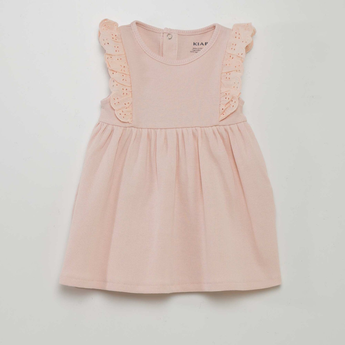 Ribbed knit ruffled dress PINK