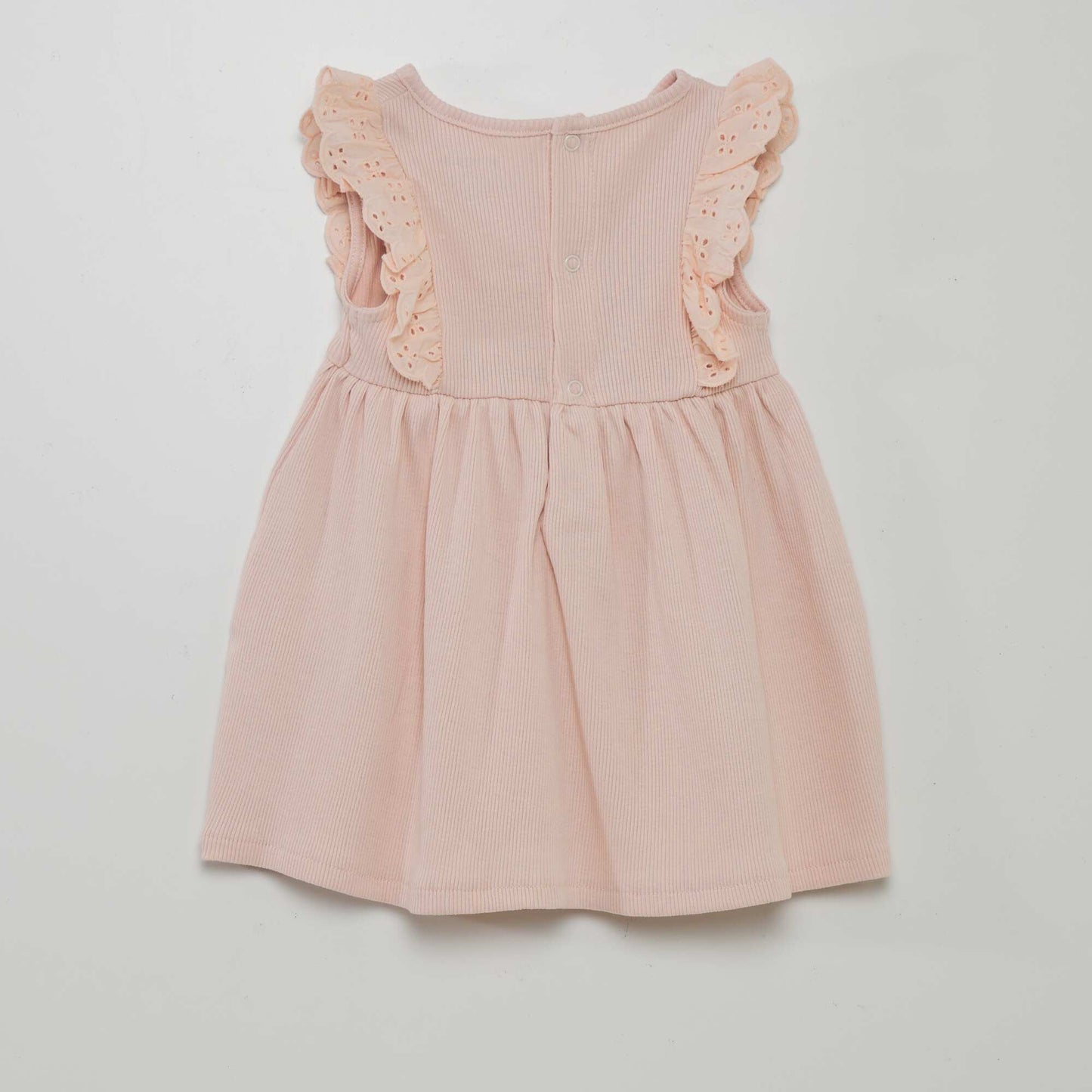 Ribbed knit ruffled dress PINK