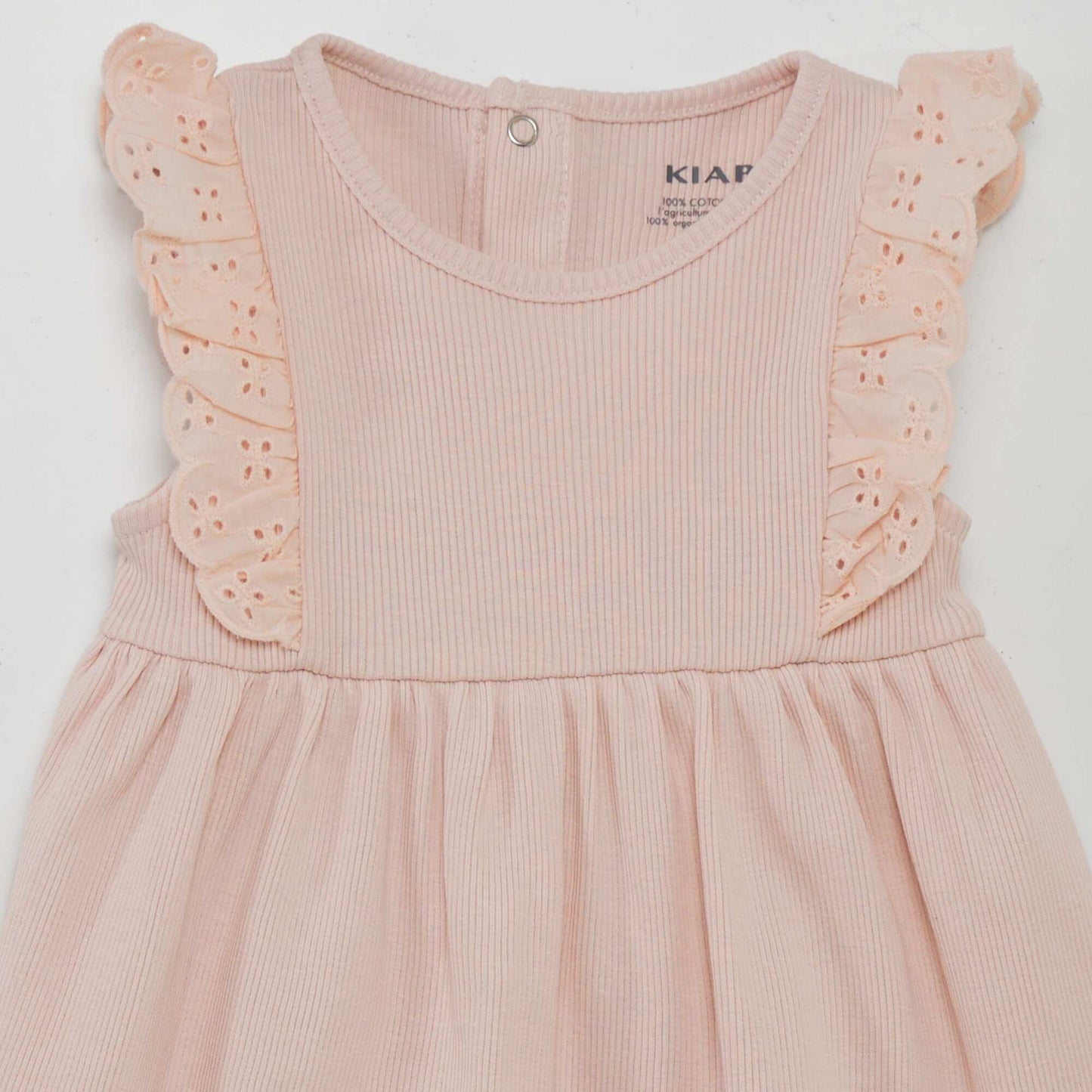 Ribbed knit ruffled dress PINK