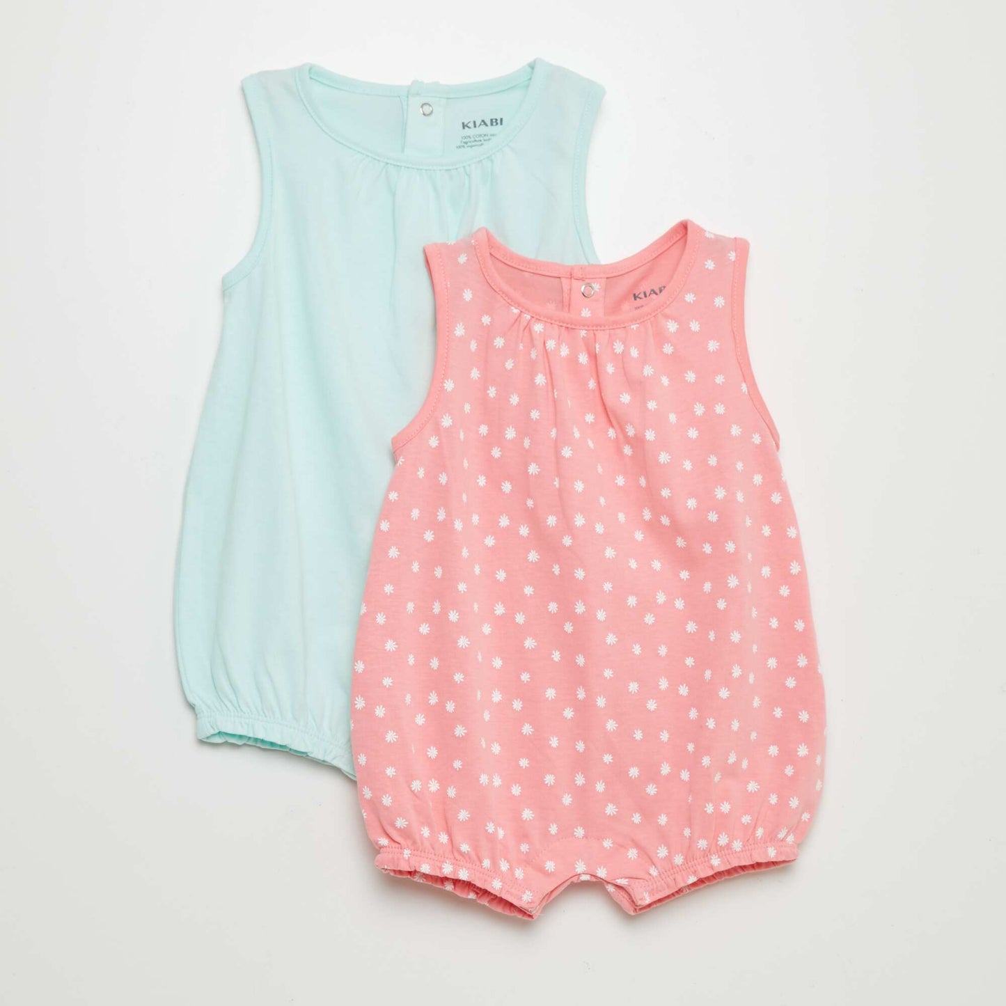 Pack of jersey fabric playsuits - 2-piece set PINK