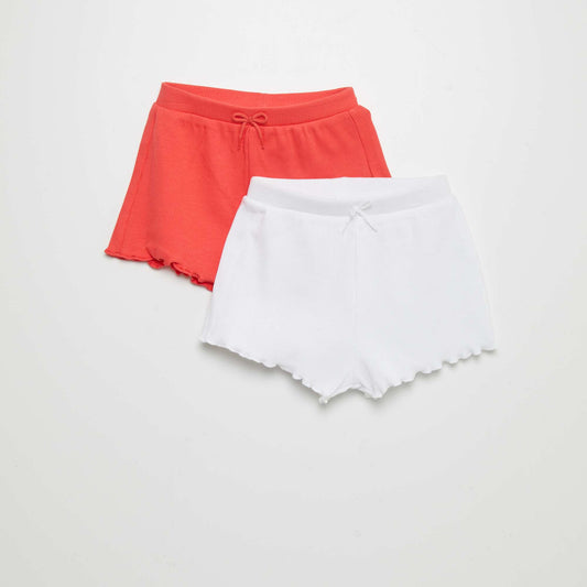 Pack of ribbed shorts - 2-piece set RED