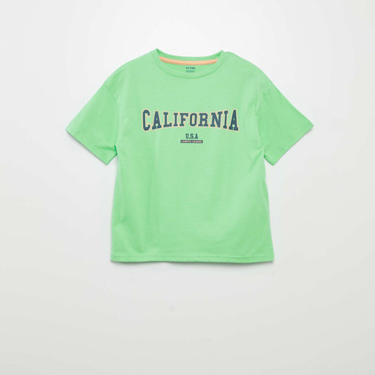 Short-sleeved printed T-shirt GREEN