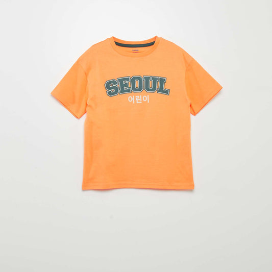 Short-sleeved printed T-shirt ORANGE