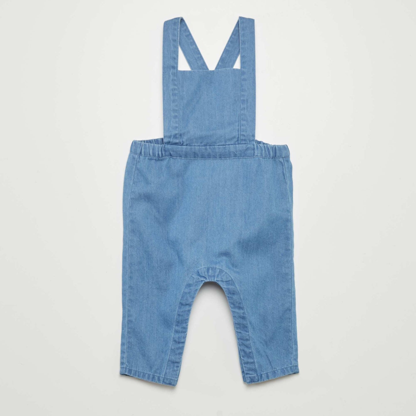 Denim dungarees + body set WHITE