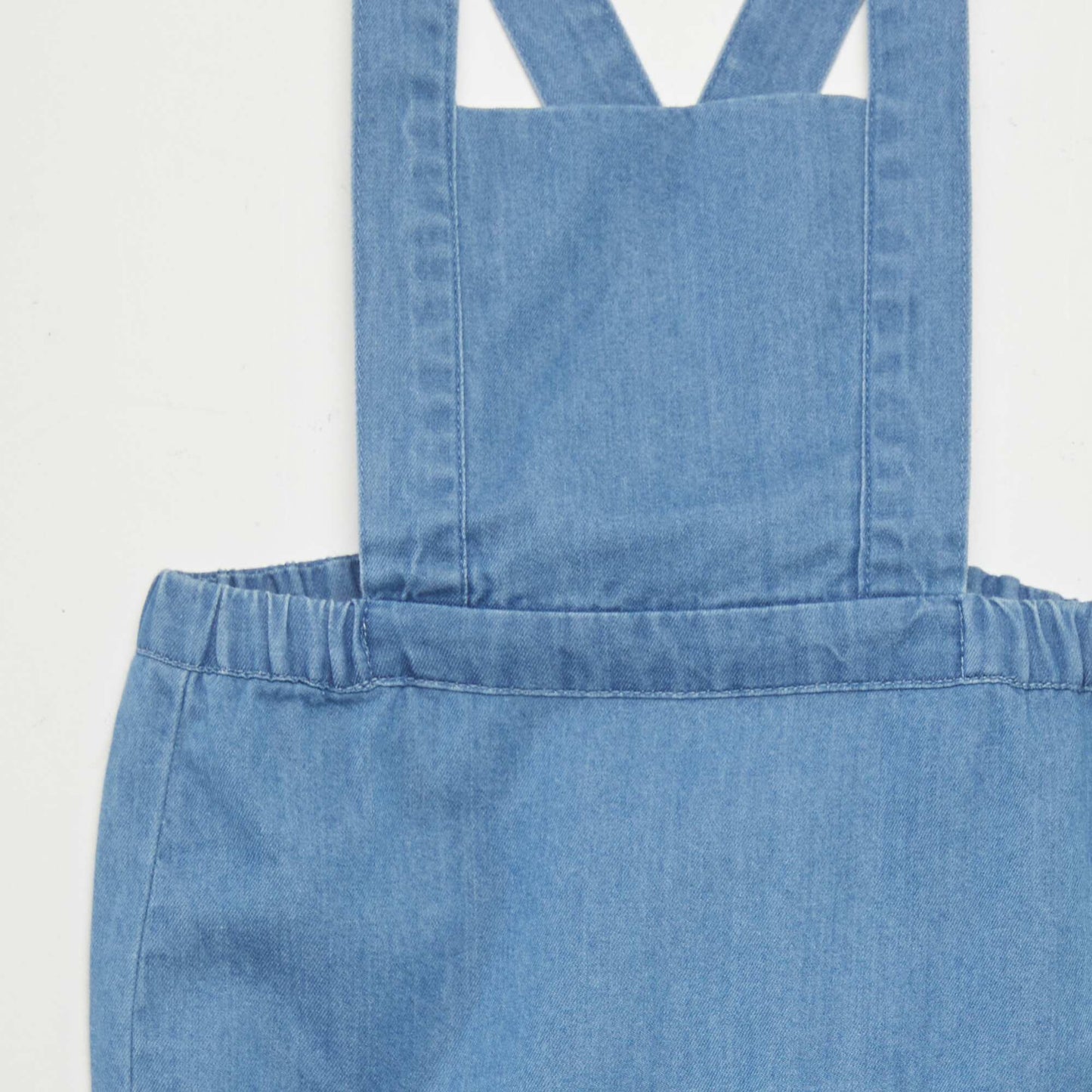 Denim dungarees + body set WHITE