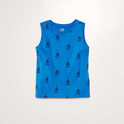 مجموعة من القمصان ذات الأكمام القصيرة - مجموعة مكونة من قطعتين باللون الأزرق