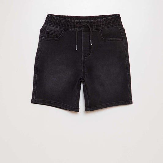 Stretch denim Bermuda shorts GREY