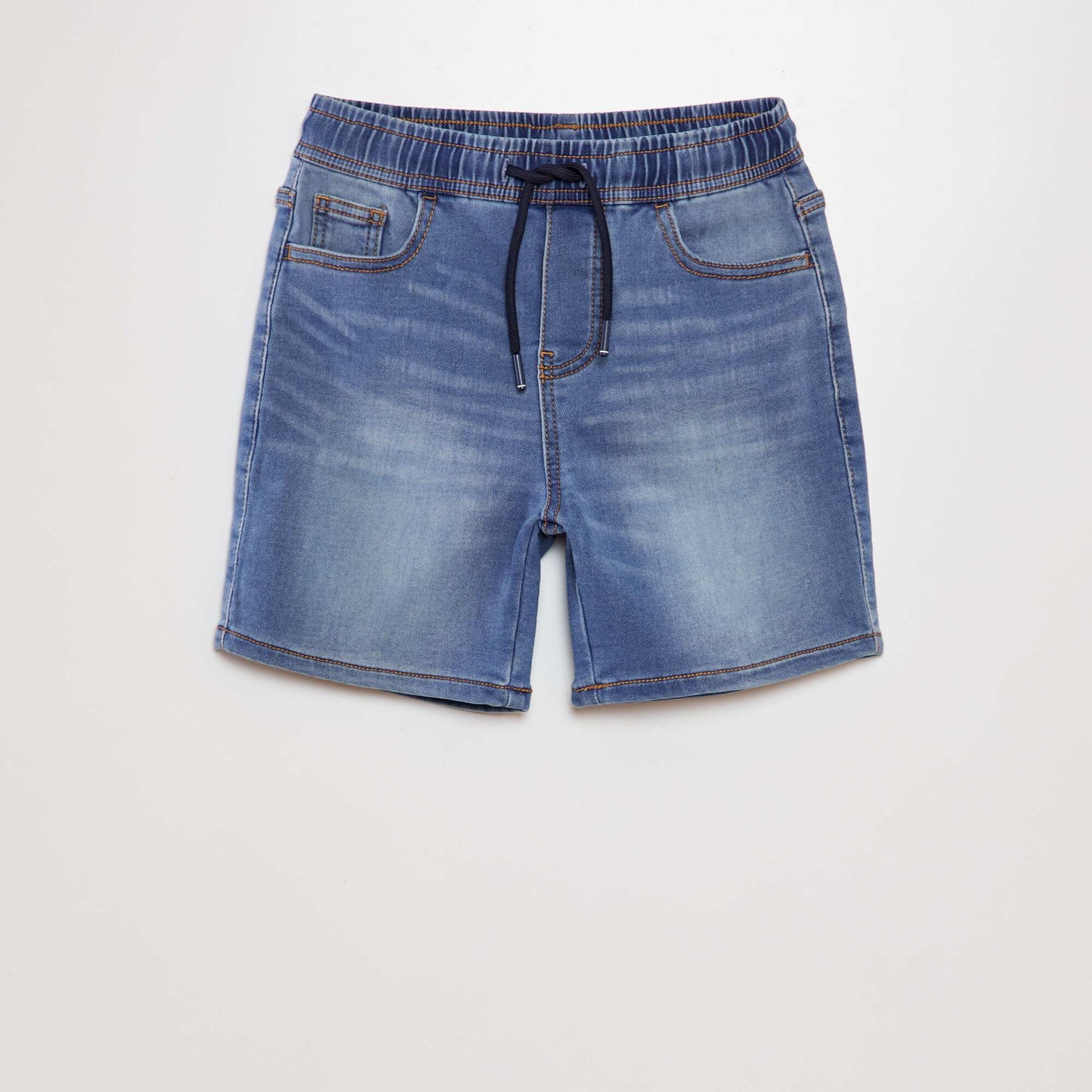 Stretch denim Bermuda shorts BLUE