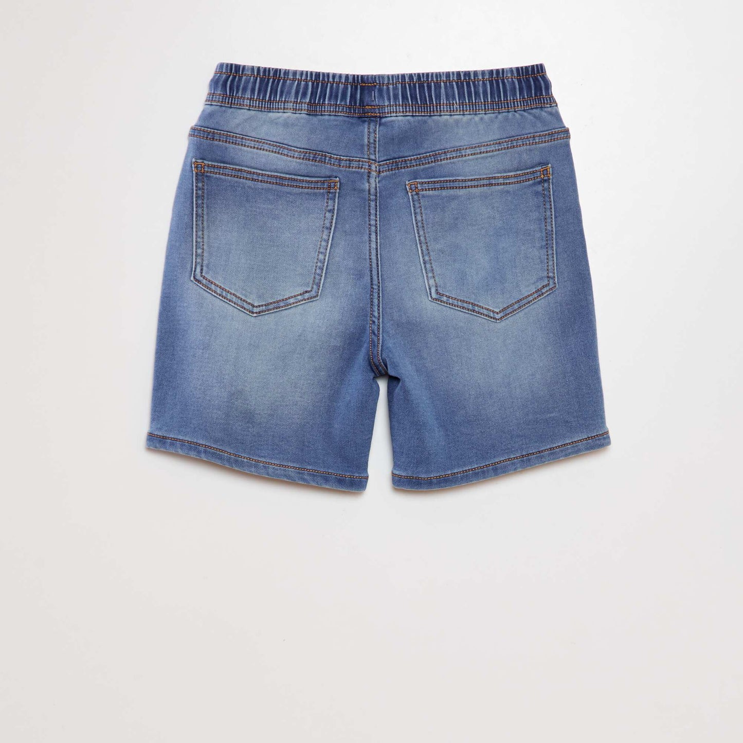 Stretch denim Bermuda shorts BLUE