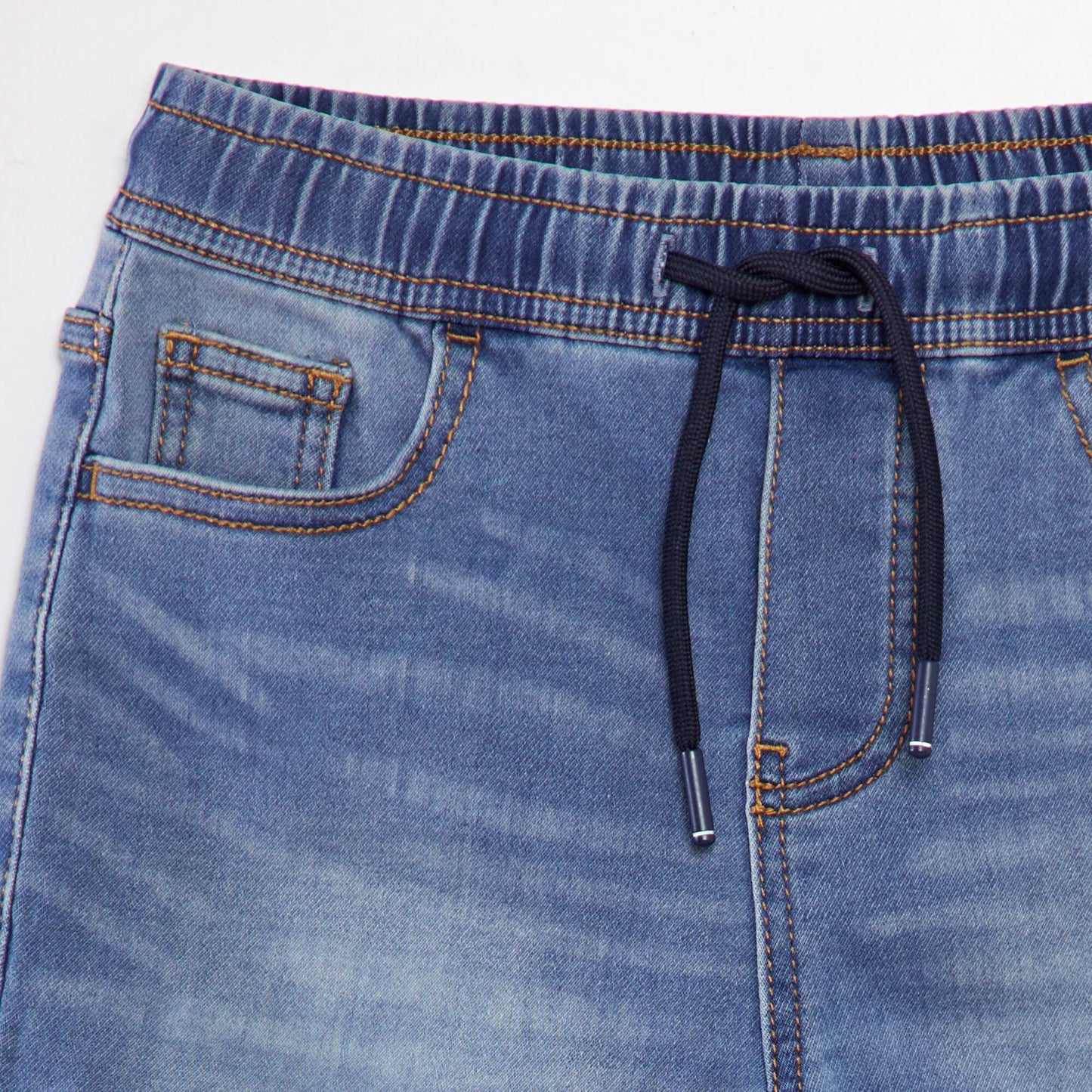 Stretch denim Bermuda shorts BLUE