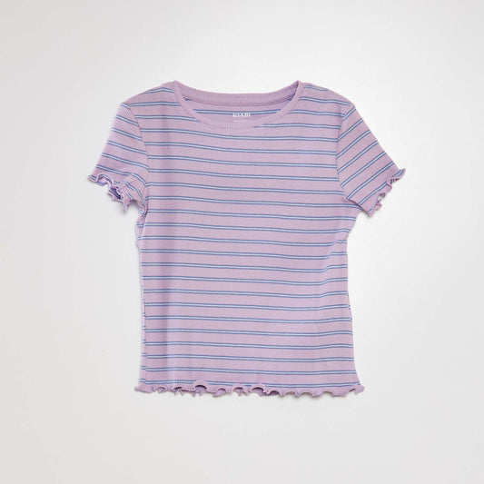 Striped short-sleeved T-shirt PURPLE