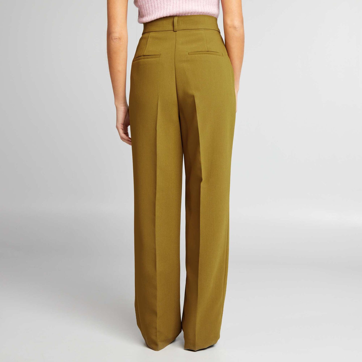 Pleated wide-leg trousers GREEN