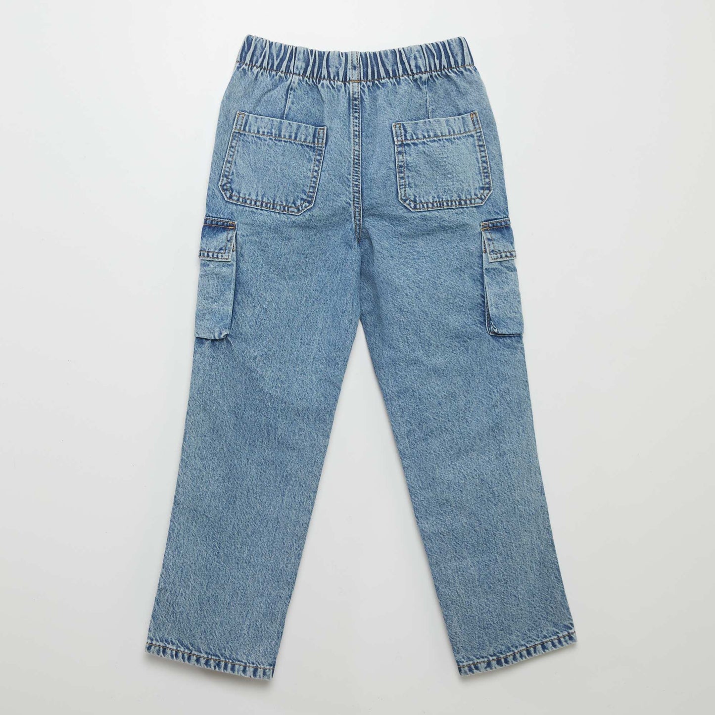 Straight-leg jeans with flap pockets BLUE