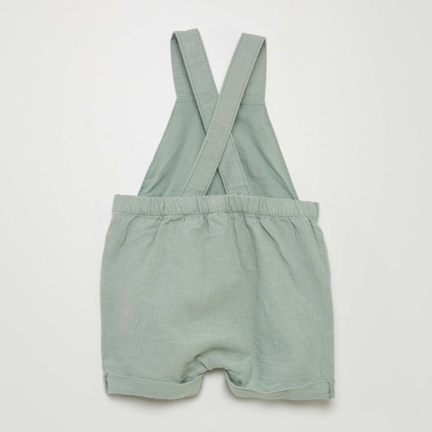 Linen-blend dungarees GREEN