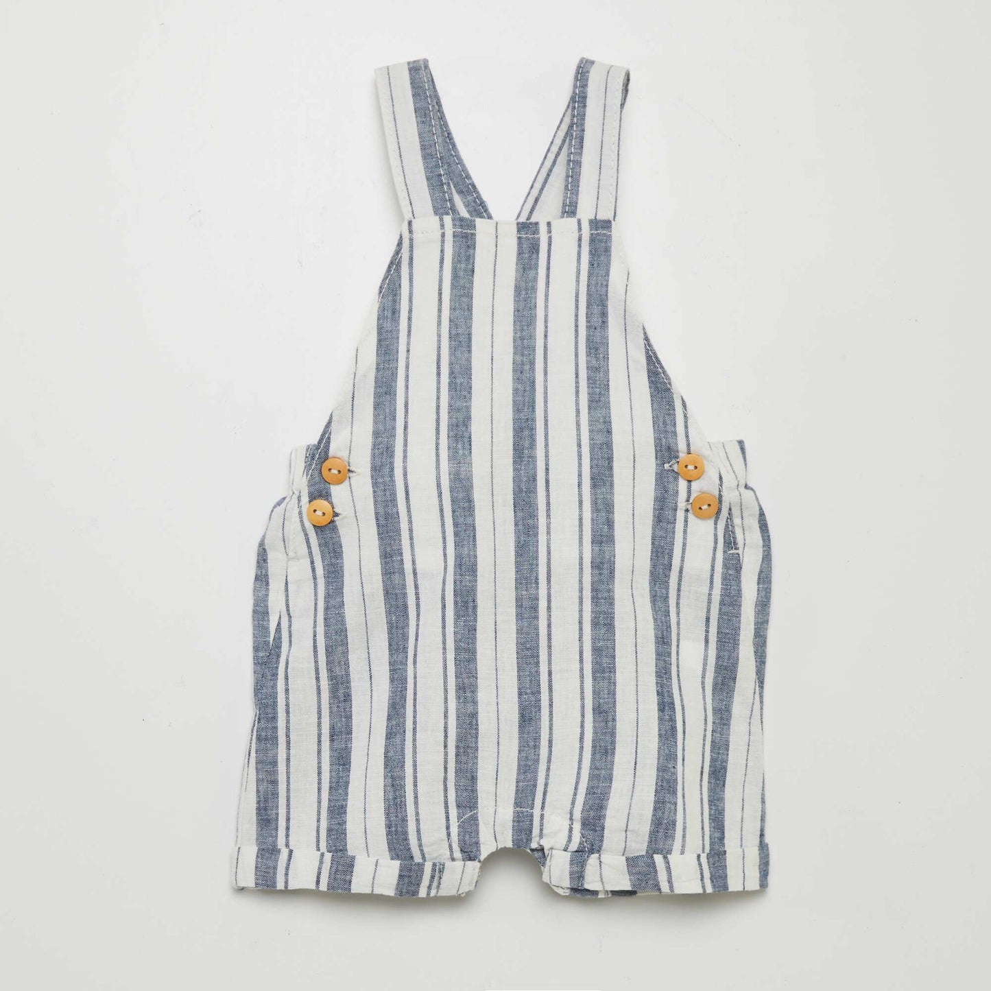 Linen-blend dungarees WHITE