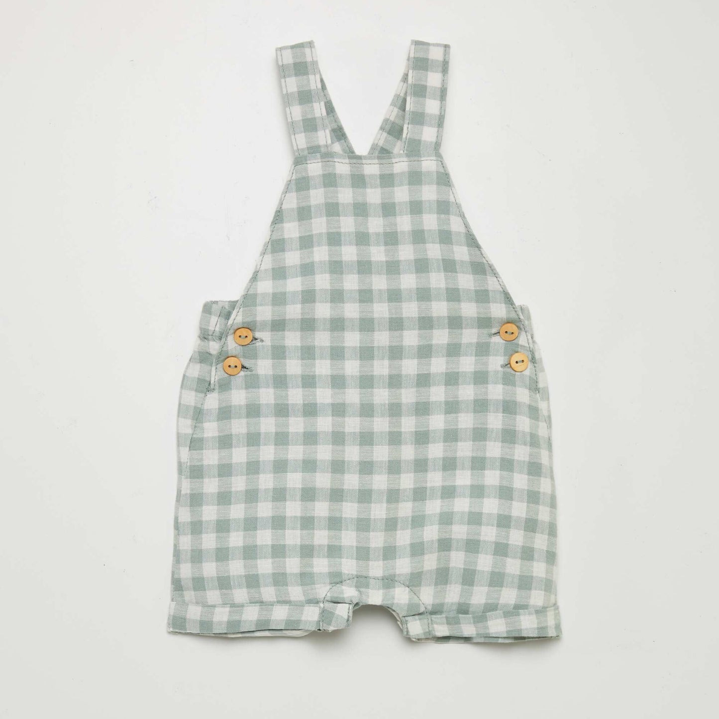 Linen-blend dungarees WHITE