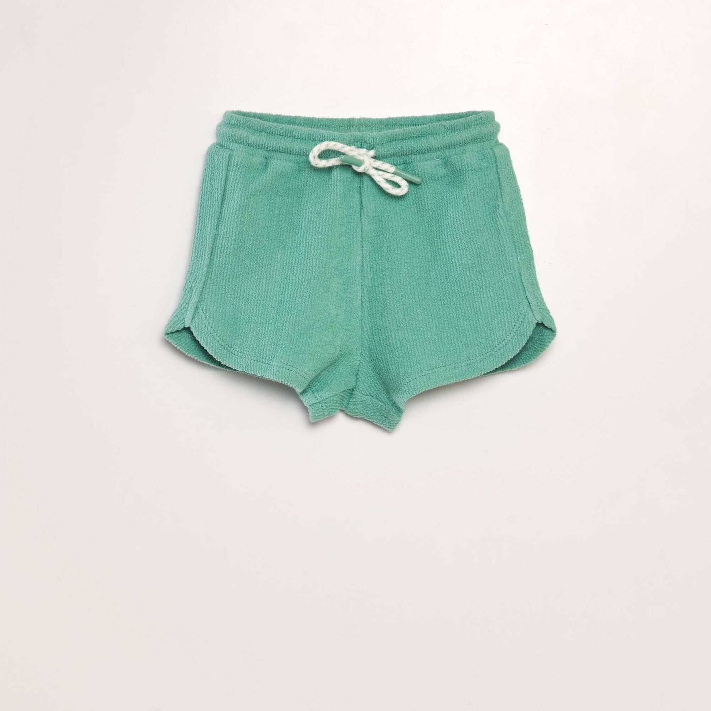 Plain towelling fabric shorts GREEN