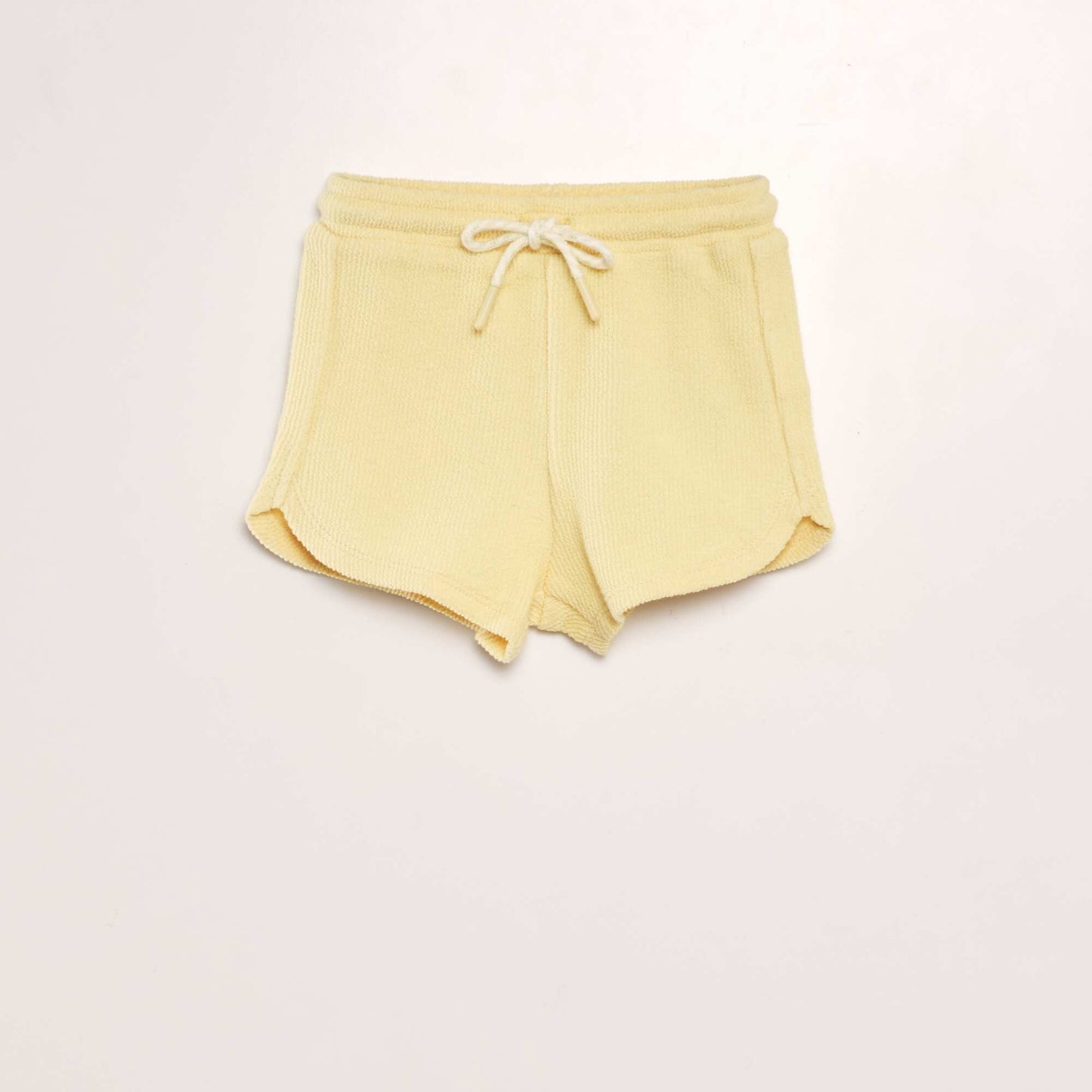 Plain towelling fabric shorts YELLOW