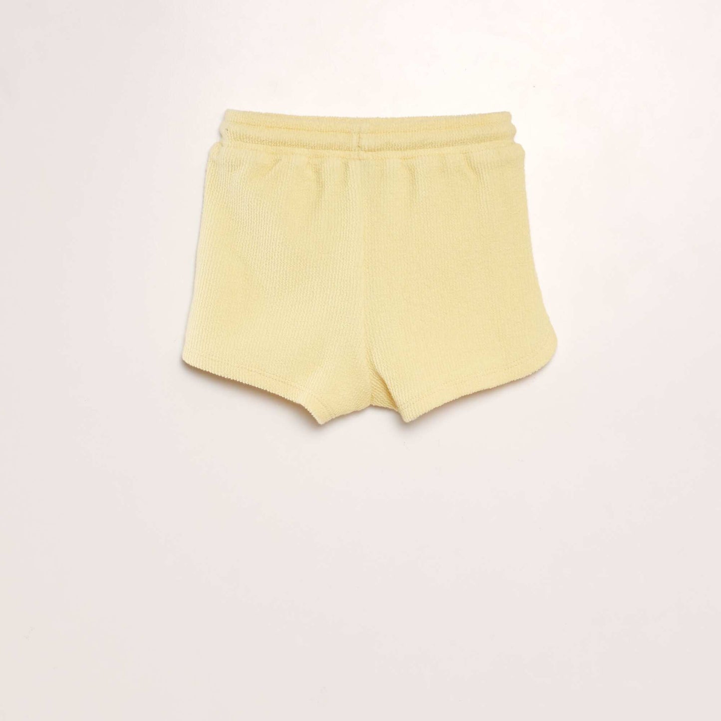 Plain towelling fabric shorts YELLOW